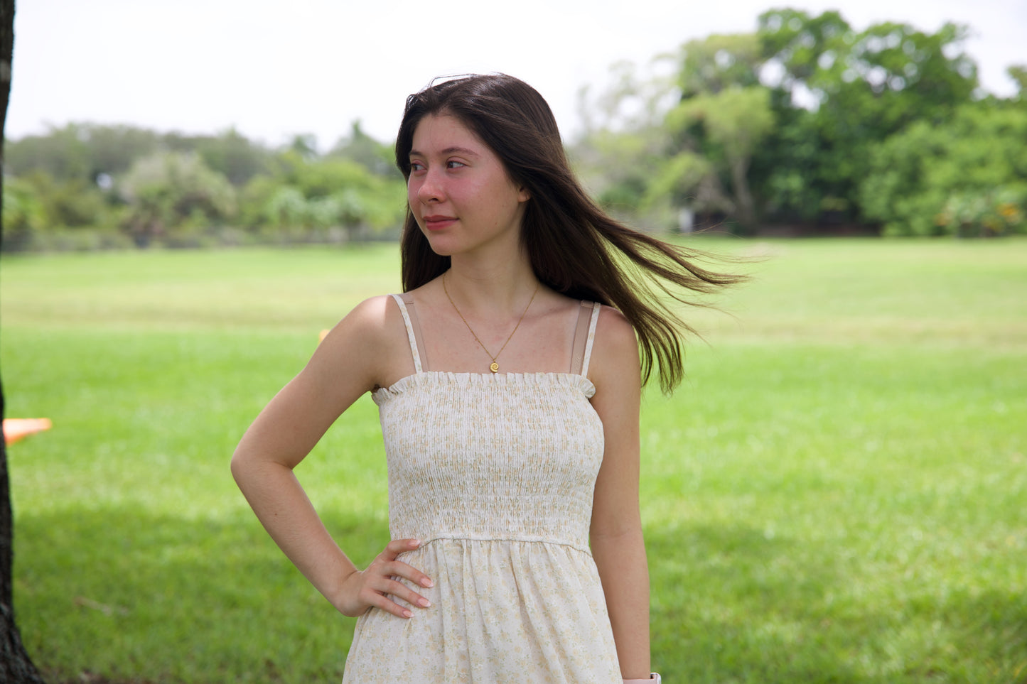 Smocked Floral Ruffled Hem Cami Dress