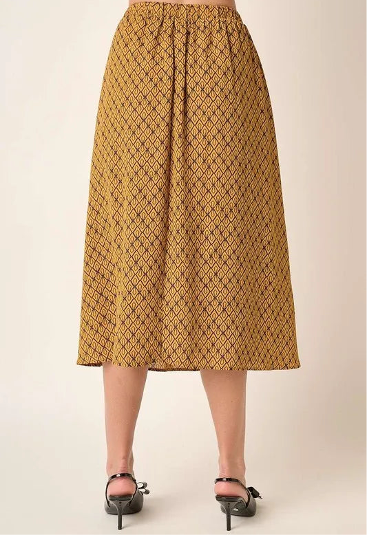 Printed Midi Skirt
