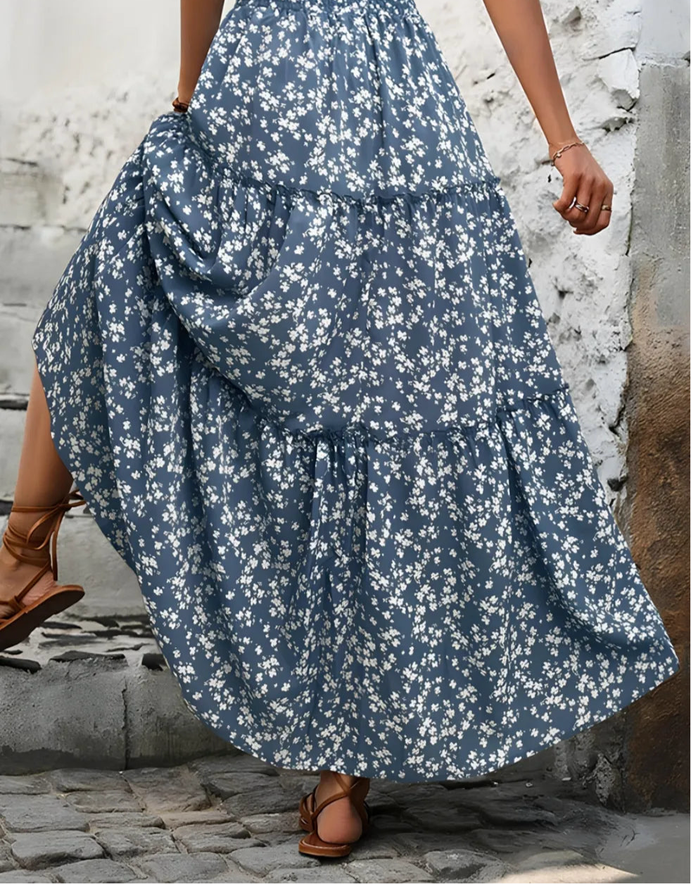 Tiered Floral Maxi Skirt