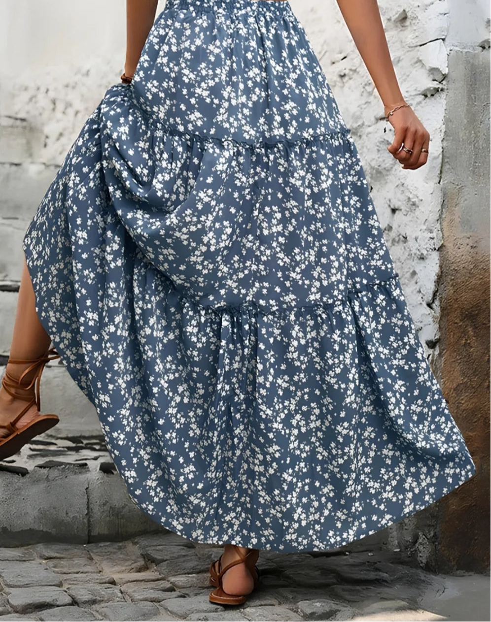 Tiered Floral Maxi Skirt