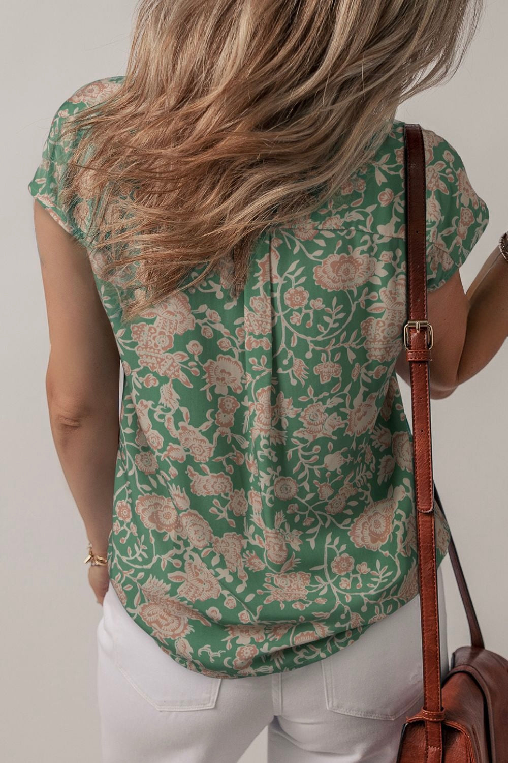 Buttoned Short Sleeve Blouse